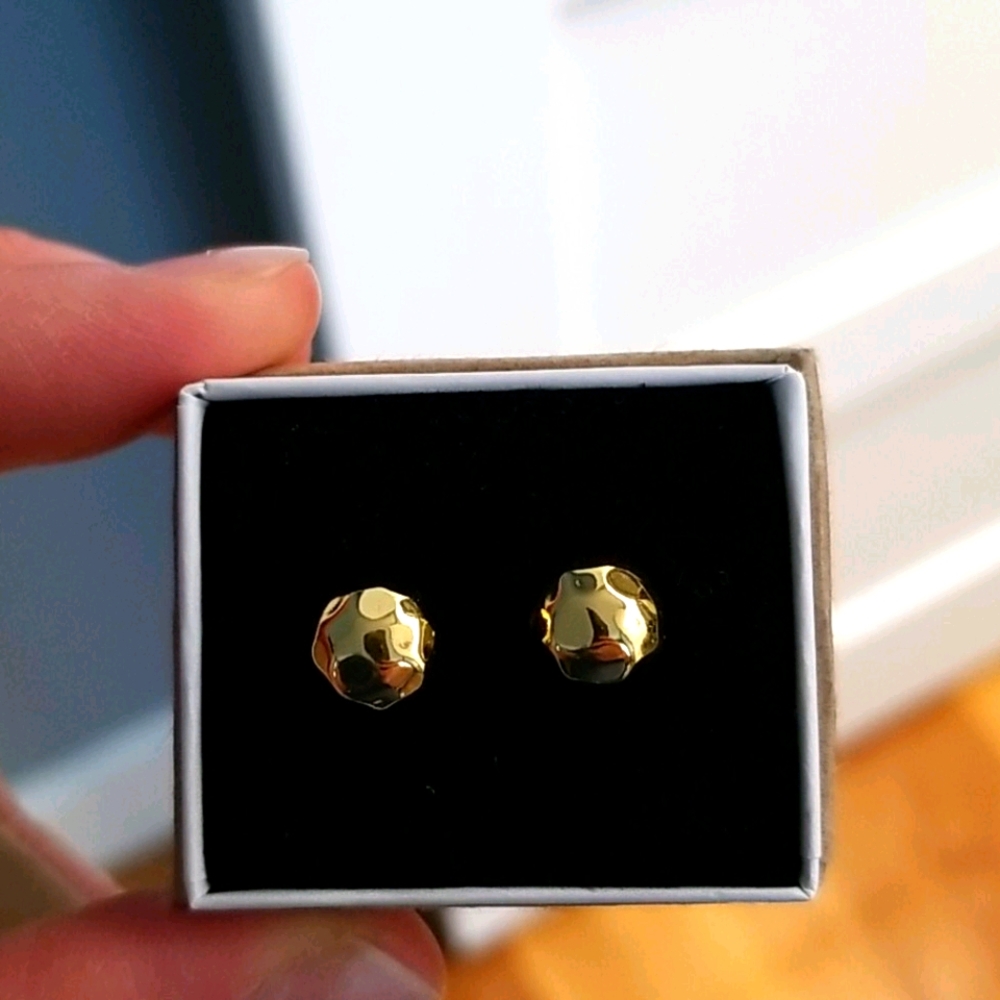 Gold Tone Ball Earrings